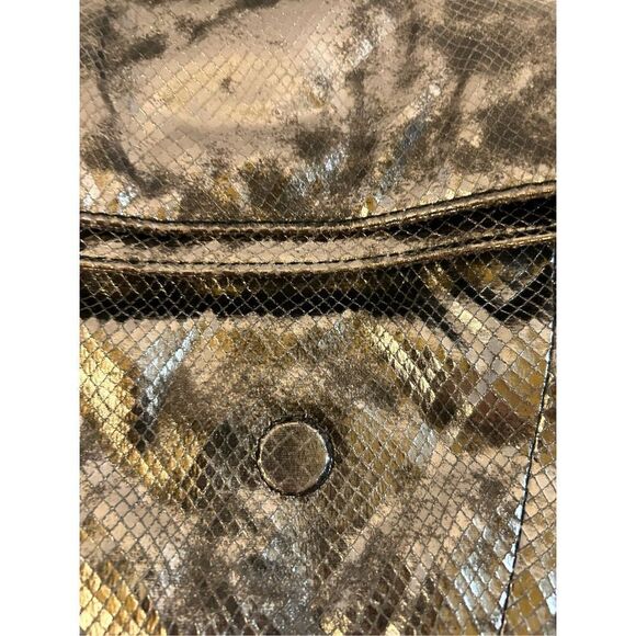 Jessica Simpson purse gray faux snake skin 15x8" - Picture 5 of 8